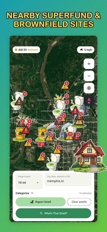 Superfund and brownfield sites screenshot